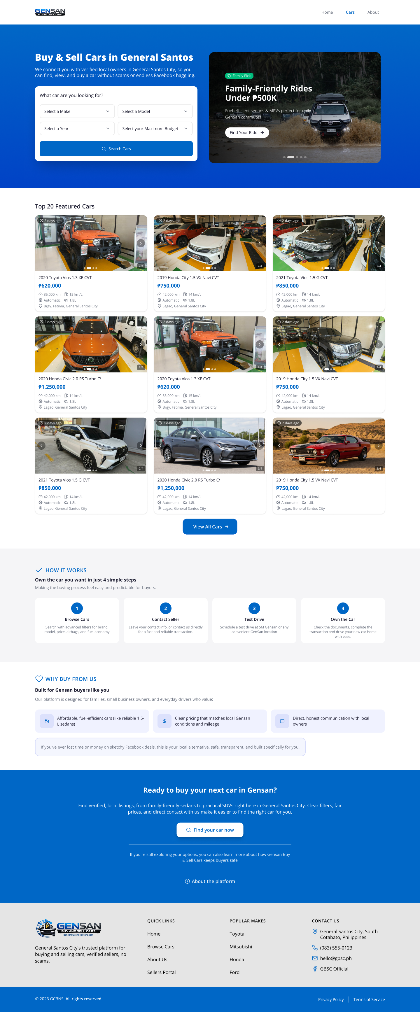 Gensan Buy and Sell Cars public listing platform